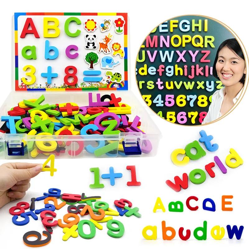 Ensemble de lettres magnétiques en mousse EVA, 24 à 76 pièces, pour apprendre l'orthographe et compt