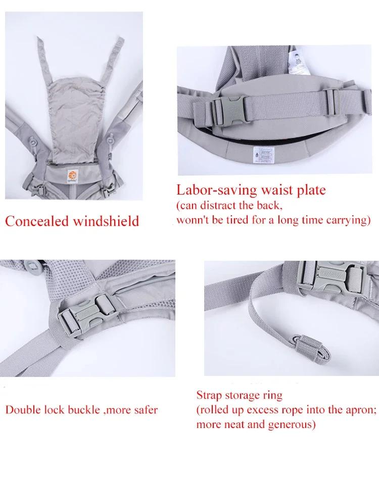 Egobaby-Sac à dos ergonomique respirant en coton Omni Baby Electrolux, support initié, ceinture à la