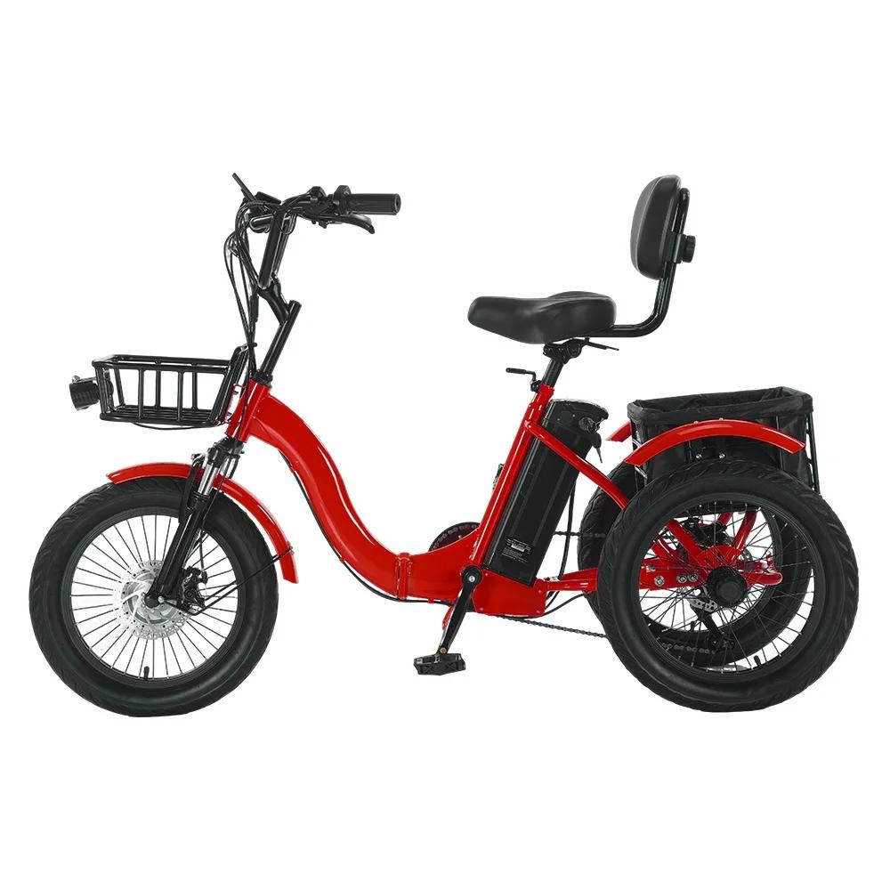 Vélo électrique pliable de 18 pouces à 3 roues pour adultes, tricycle électrique de 350W pour person