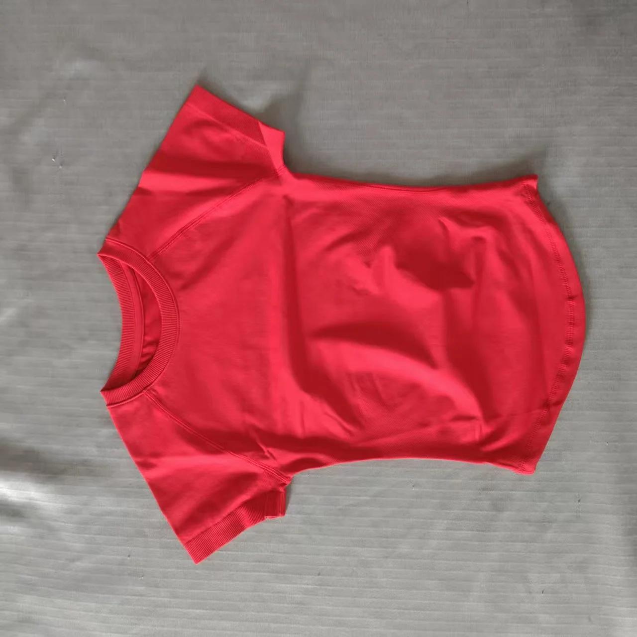 Haut de sport à manches courtes D LOGO Impact, vêtement de yoga sans couture, t-shirt de fitness pou