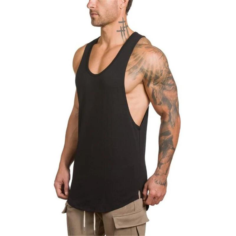 Débardeur musculaire homme coton respirant - T-shirt sans manches sport musculation course fitness