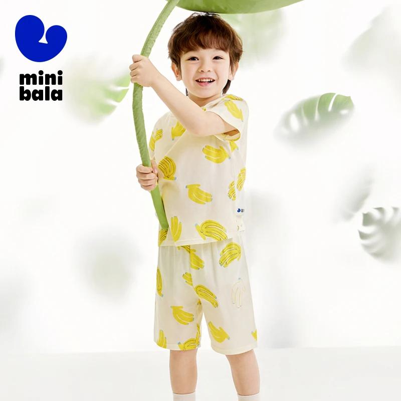 Mini Bala Homewear Set pour enfants, pyjama respirant, pur coton, vêtements d'intérieur d'été, unise