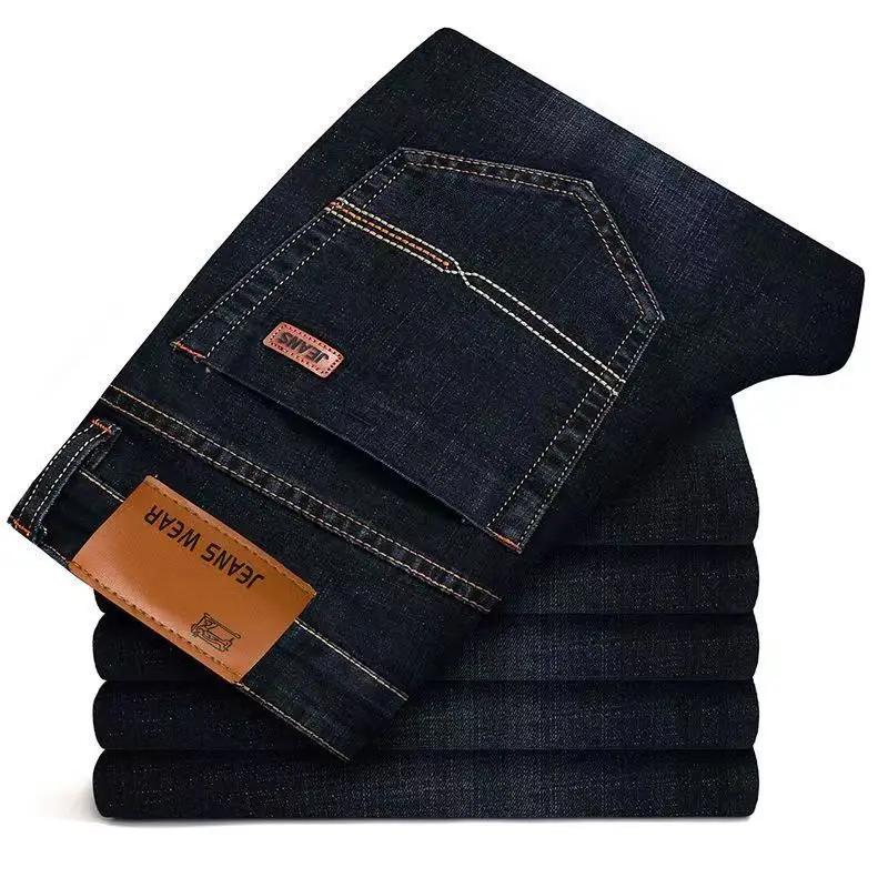 Jeans bleus pour hommes, pantalons décontractés et confortables, pantalons droits, vêtements de marq