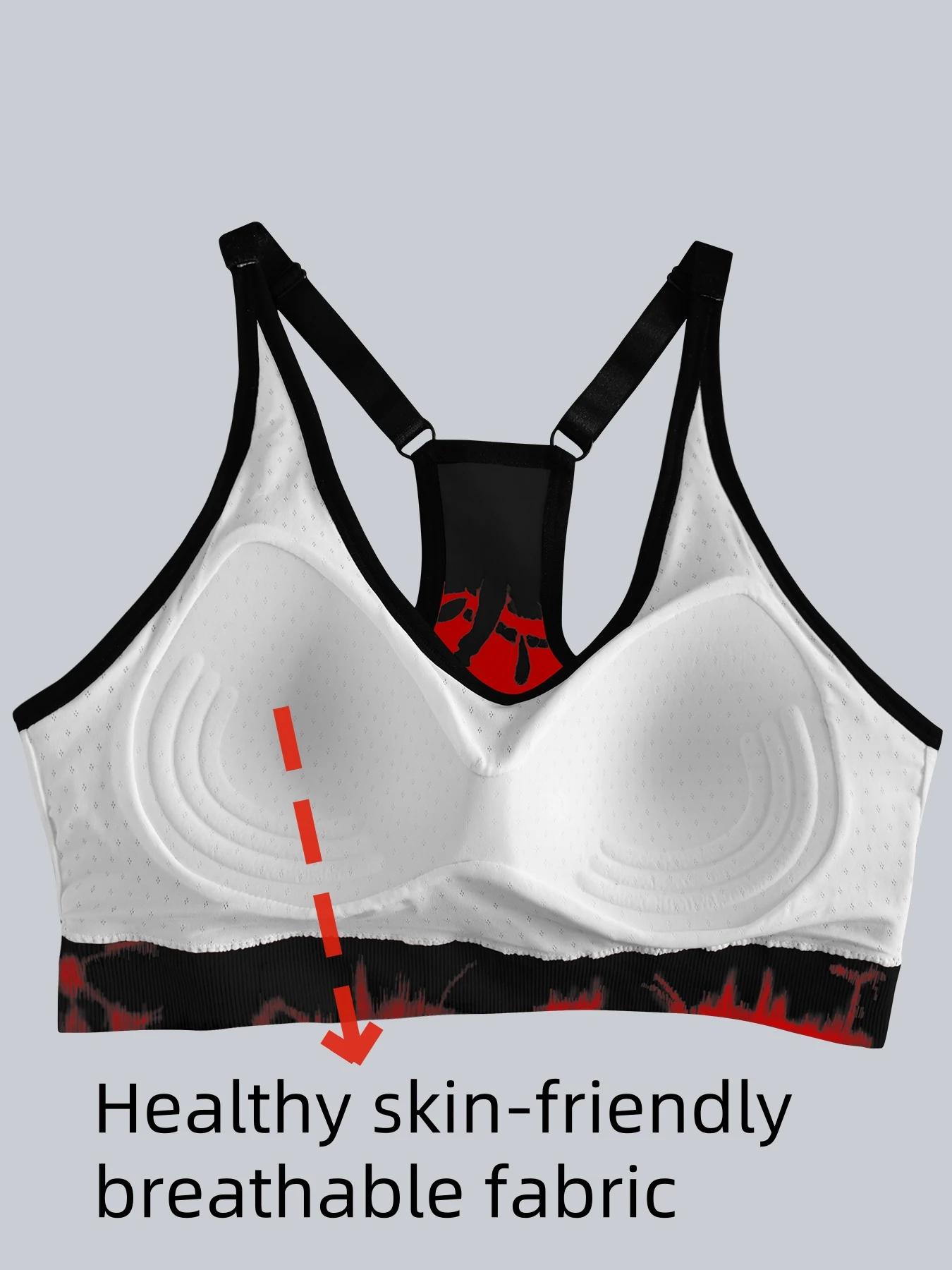 Soutien-gorge sans couture Tie-Dye avec bretelles réglables, bonnet une pièce, confortable et doux,