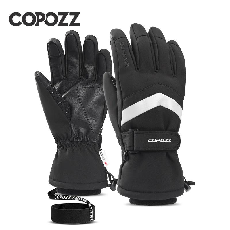 COPOZZ-Gants de ski chauds et imperméables pour homme et femme, moufles épaisses, thermiques, de mot
