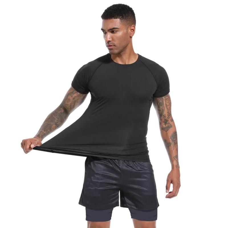 T-shirt compression fitness Y2K spider print 2024 - Haut musclé homme sport été serré