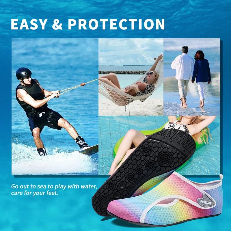 Chaussures de sports nautiques pieds nus chaussettes de yoga aquatique à séchage rapide à enfiler po