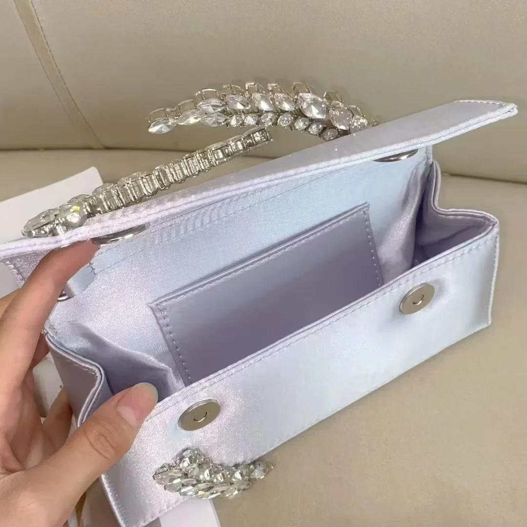 Sac à main en métal satiné pour femme, cristal brillant, biscuits diamant, sac de soirée, pochette d