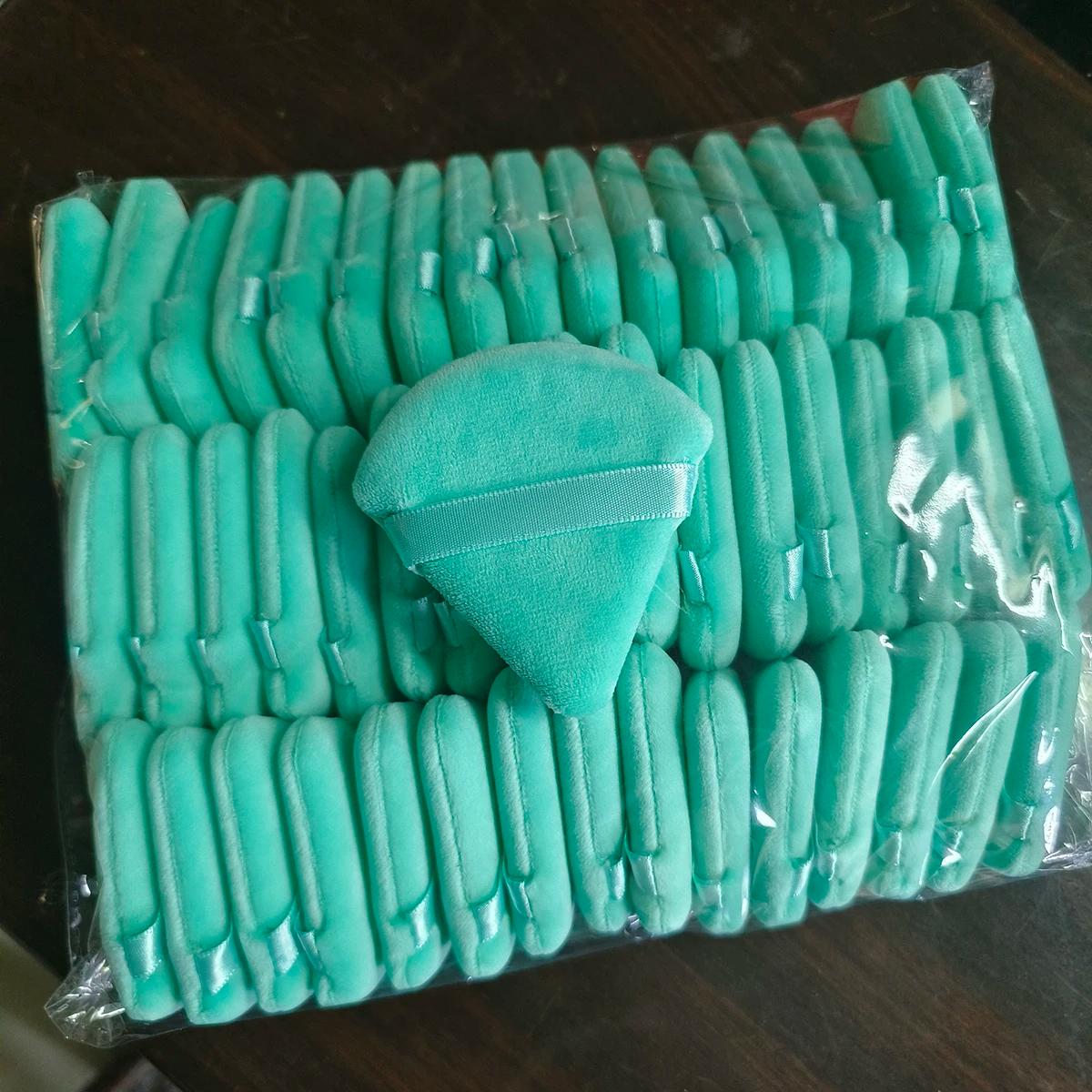 En gros 50 pièces Triangle poudre bouffée Mini visage maquillage éponge cosmétiques doux coton visag