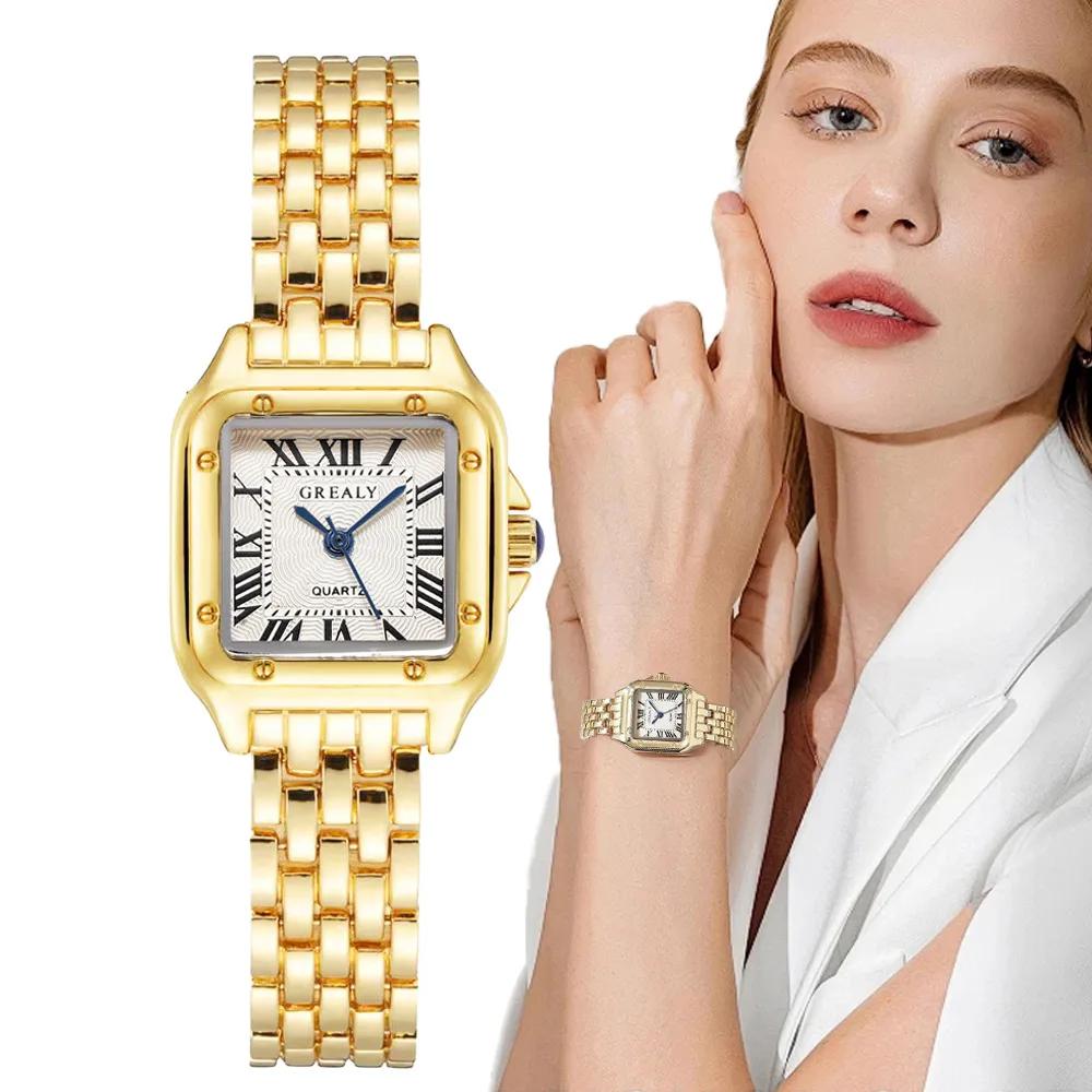 Femmes montre lumière marque de luxe affaires or acier inoxydable dames mode montres à Quartz femme