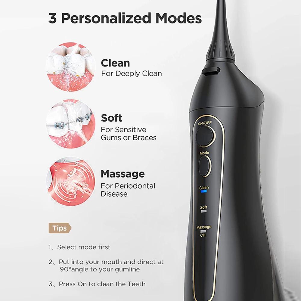 Fairywill hydropulseur Oral Rechargeable Portable dentaire 3 Modes réservoir d'eau pour les dents 30