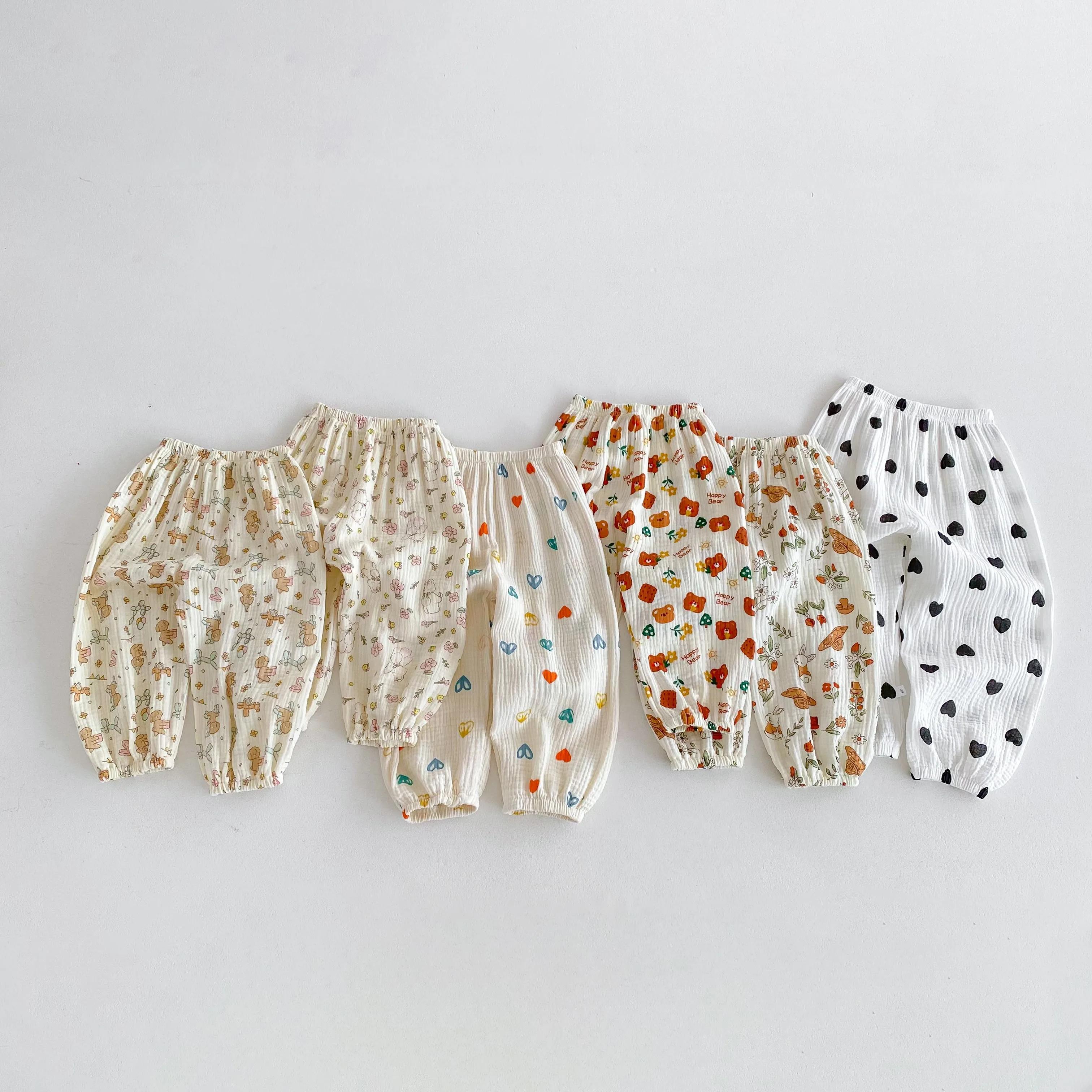 Vêtements d'été pour bébés garçons et filles, pantalons anti-moustiques pour enfants, amples et déco