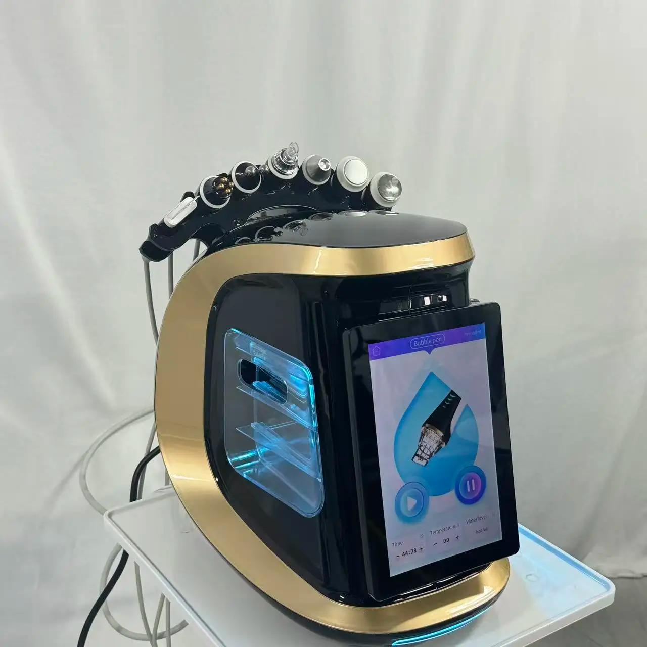 Appareil de Dermabrasion Hydra-Oxygène à Jet d'Eau Glacée Bleu Intelligent, Peeling Aqua à Micro-Bul