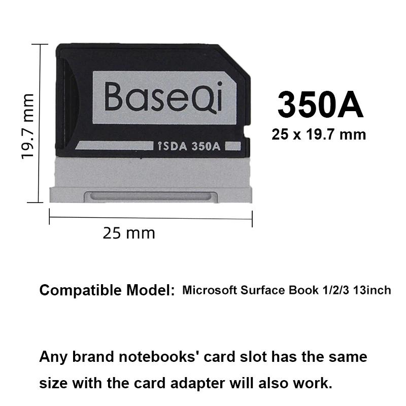 Adaptateur Micro SD BaseQi pour Microsoft Surface Book 1/2/3 13,5 pouces, Minidrive en aluminium 350