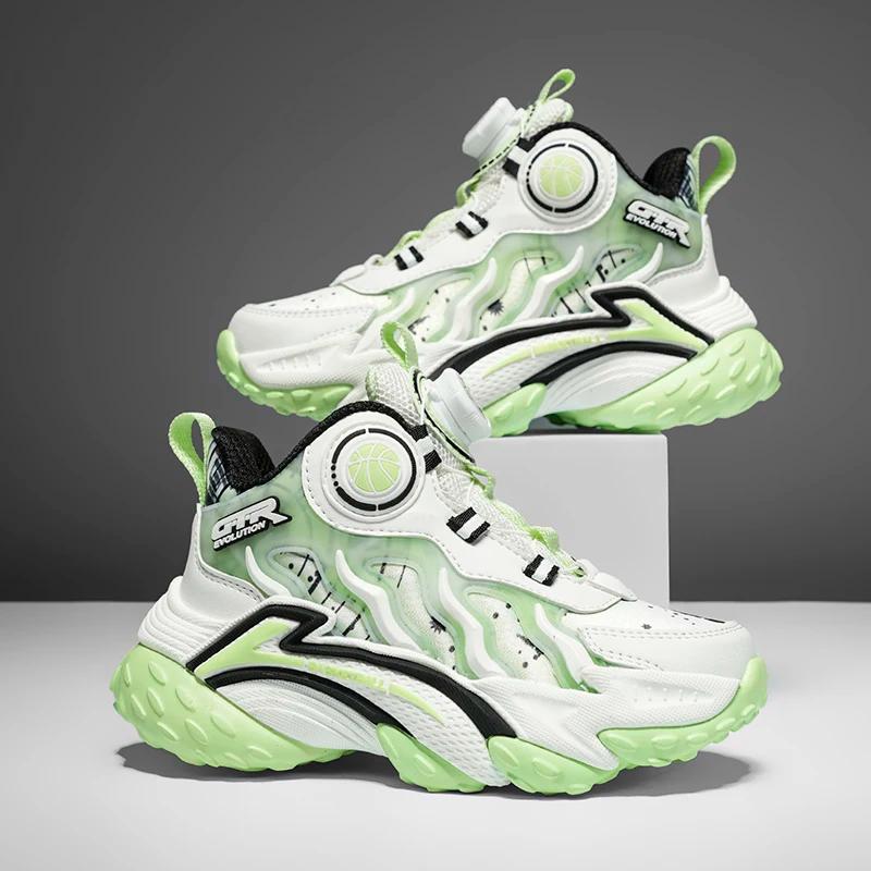 Baskets pour enfants mode nouveau léger antidérapant formation garçons chaussures de basket-ball éco