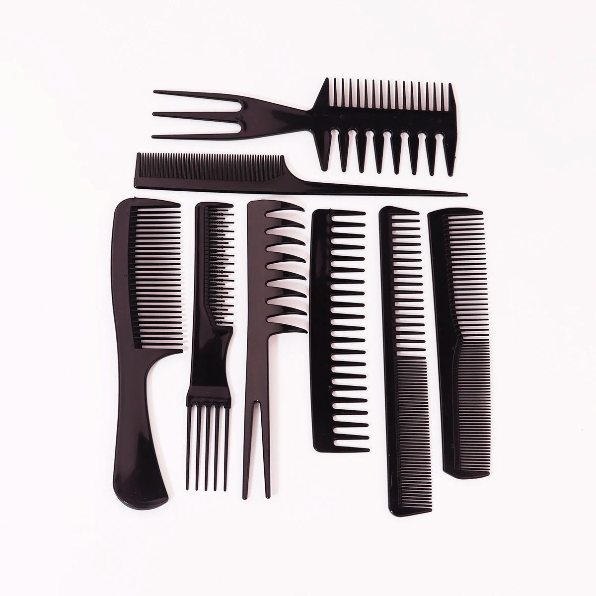 Peigne à cheveux antistatique, 8 pièces, peigne queue de cheval, peigne de maquillage, accessoires d