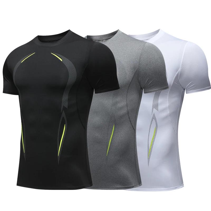 Chemise compression homme sport - Haut fitness séchage rapide manches courtes pour entraînement