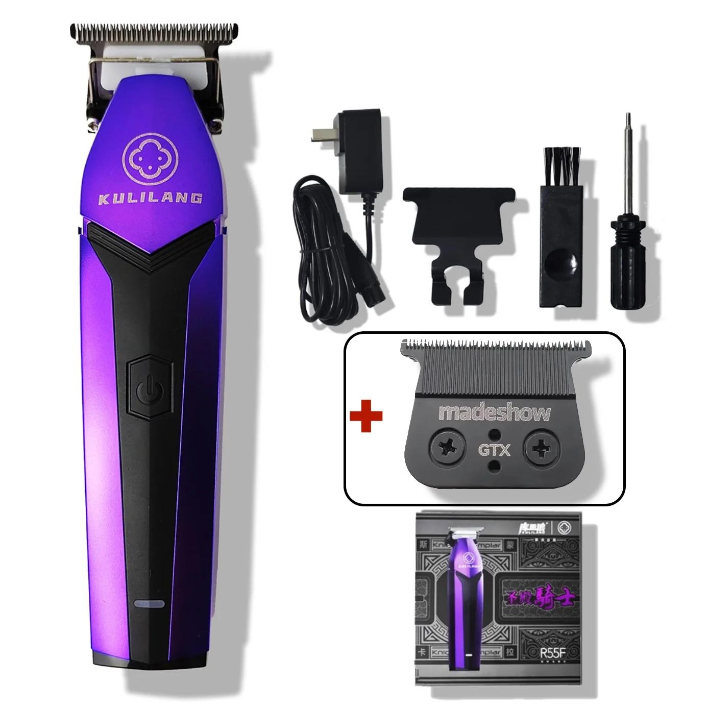 KULILANG-Tondeuse à cheveux électrique professionnelle R55F, 7200 tr/min, 0 pas réglable, lame GTX,