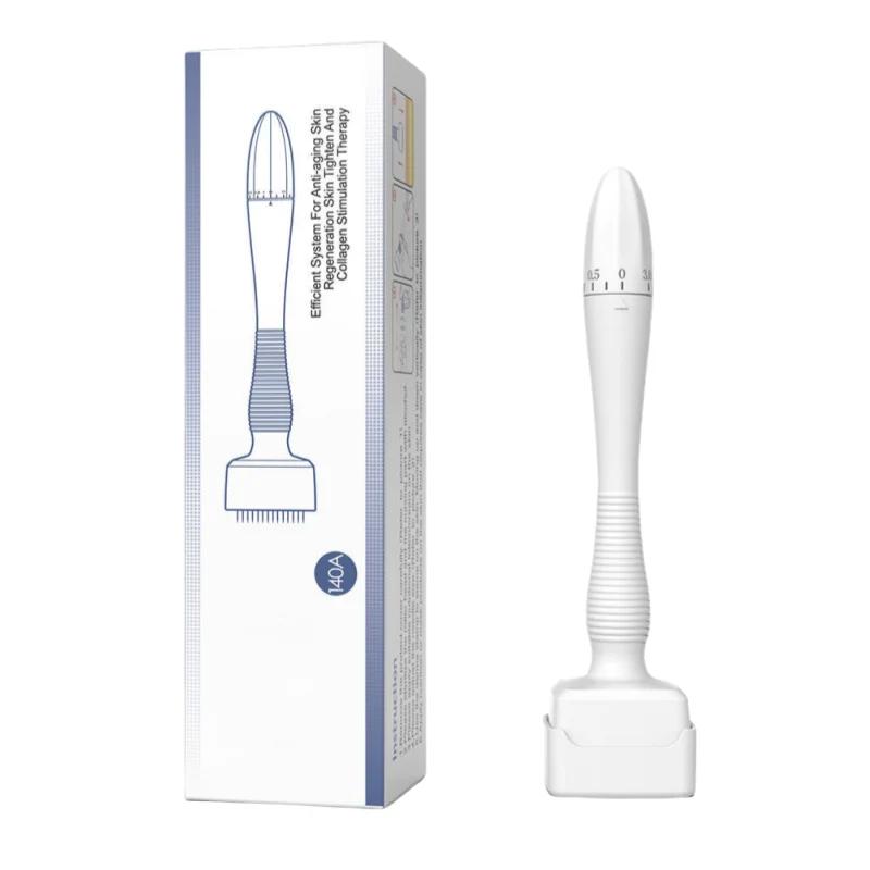 En vente Derma timbre Microneedling visage rouleau masseur réglable titane aiguille longueur soins d