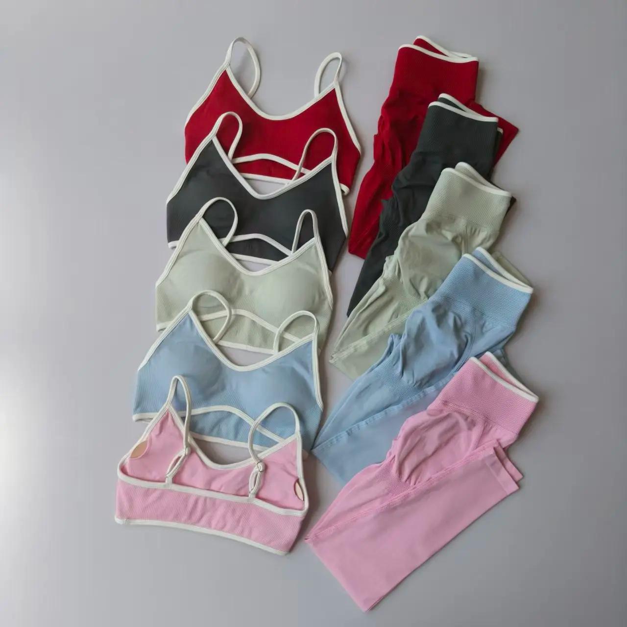 2 pièces ensemble femme sport Impact Yoga taille haute Leggings gymnastique Fitness cyclisme élastiq