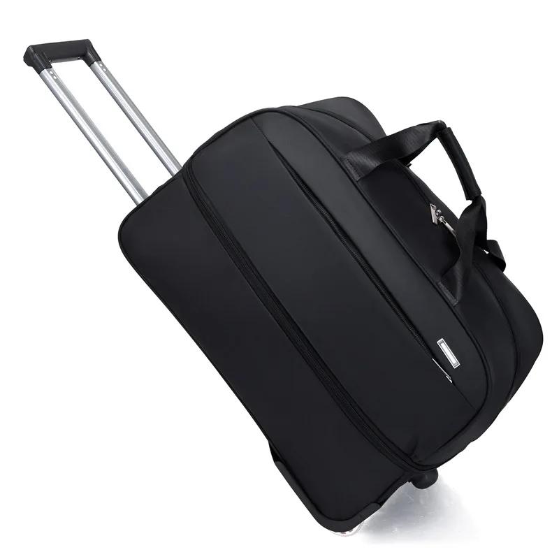 Valise de Voyage à Roulettes de Grande Capacité, Bagage à Roulettes Imperméable en Tissu Oxford, à D