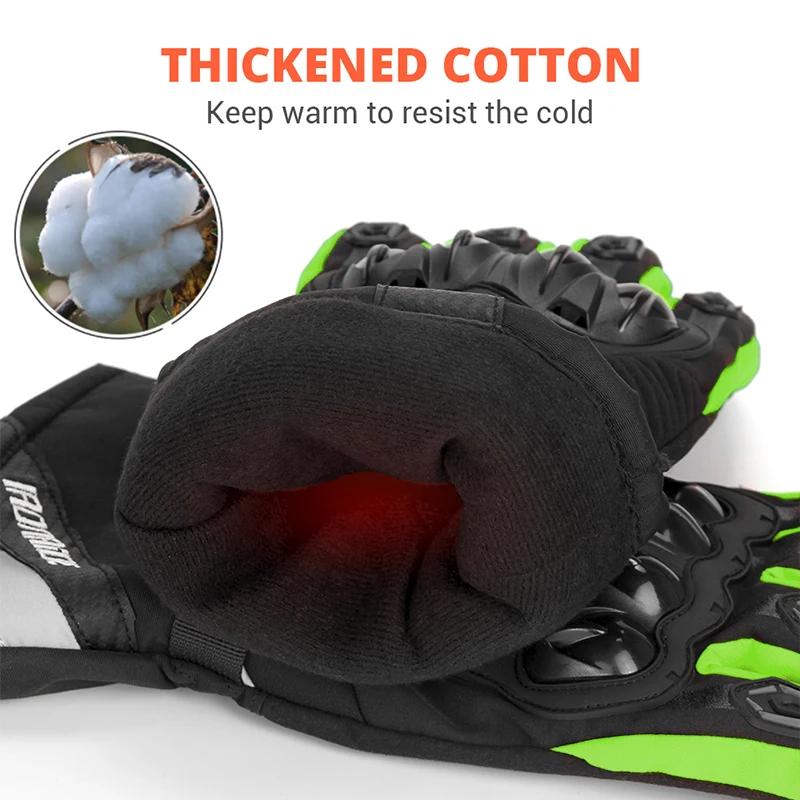 Gants de Moto d'hiver imperméables Gant Moto chaud hommes doigt complet Moto gants écran tactile Gua