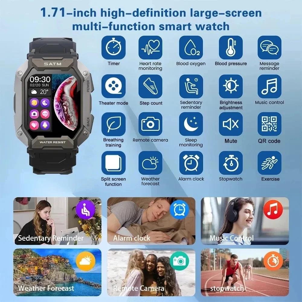 Montre intelligente étanche IP68 Iko pour hommes, horloge intelligente de natation, sports de plein