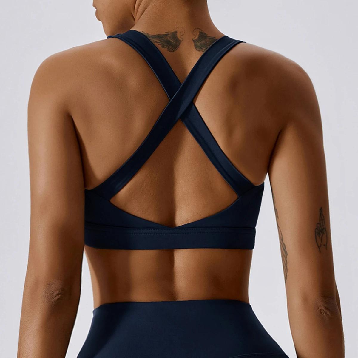 Hearuisavy séchage rapide dos nu vêtements de Yoga gilet de course femmes brassière d'entraînement F