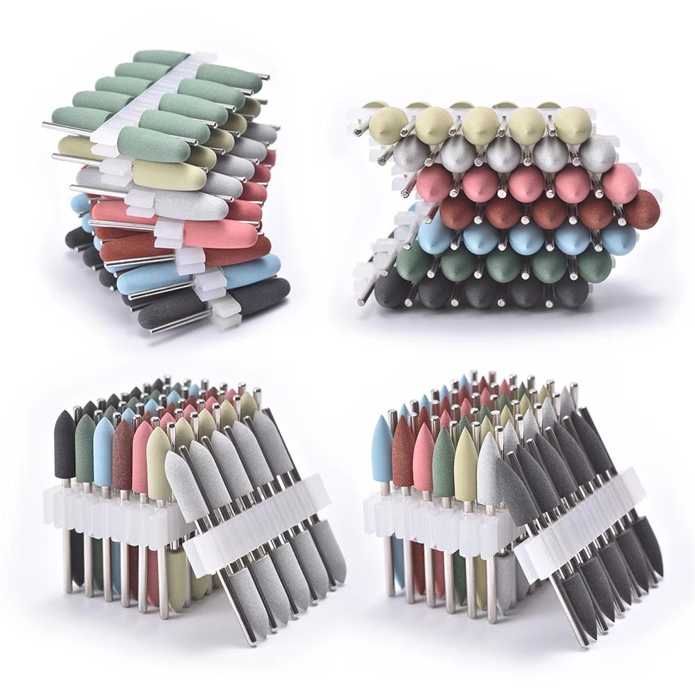 Foret à ongles en Silicone, ensemble de fraises en caoutchouc pour manucure et pédicure, tampon à on