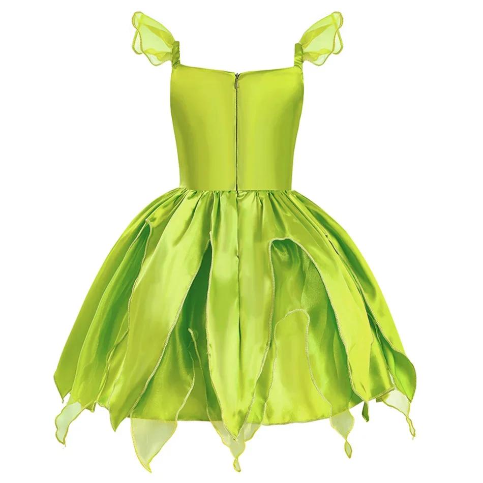 Robe de fée Cosplay pour filles, film classique Disney, elfe fée clochette, bretelles vertes avec ai
