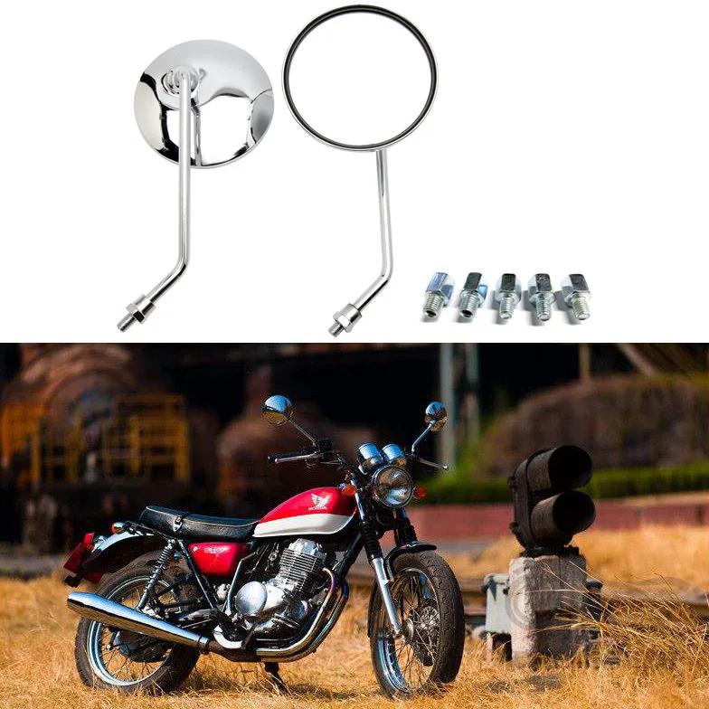 Rétroviseurs universels pour moto, rétroviseur latéral rond chromé pour scooter, accessoires ronds,