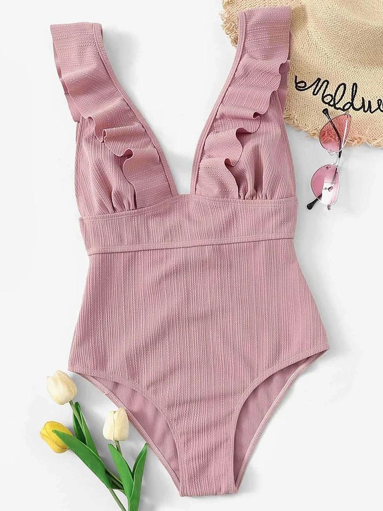 Maillot de bain une pièce sexy à volants pour femme 2026 – Monokini de natation et de plage pour fem
