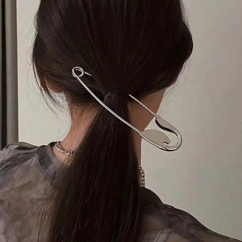 Broche Simple grande taille pour femmes, pince à cheveux, boucles en jean, costume fixe, vêtements,
