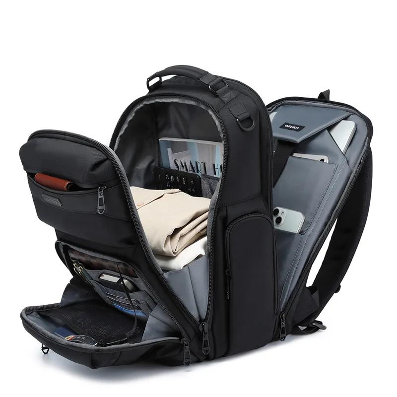 Ozuko – sac à dos étanche multifonctionnel pour hommes, sac à dos pour ordinateur portable 15.617.3