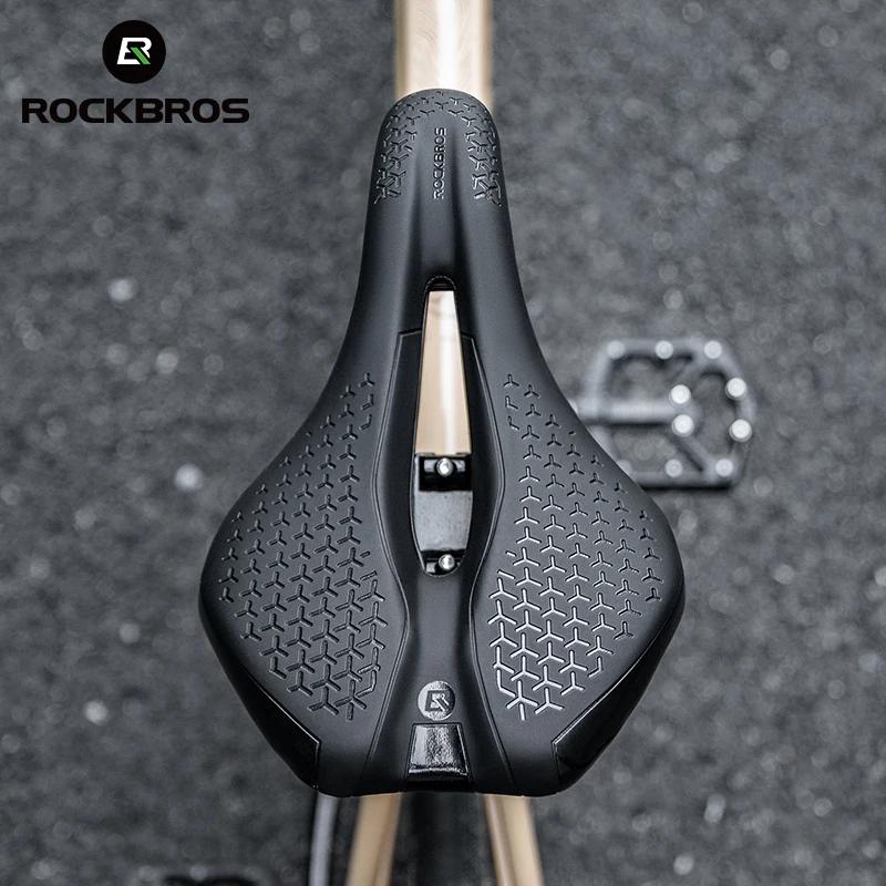 ROCKBROS selle de vélo creux respirant antichoc siège de cyclisme PU coussin en cuir antidérapant lé