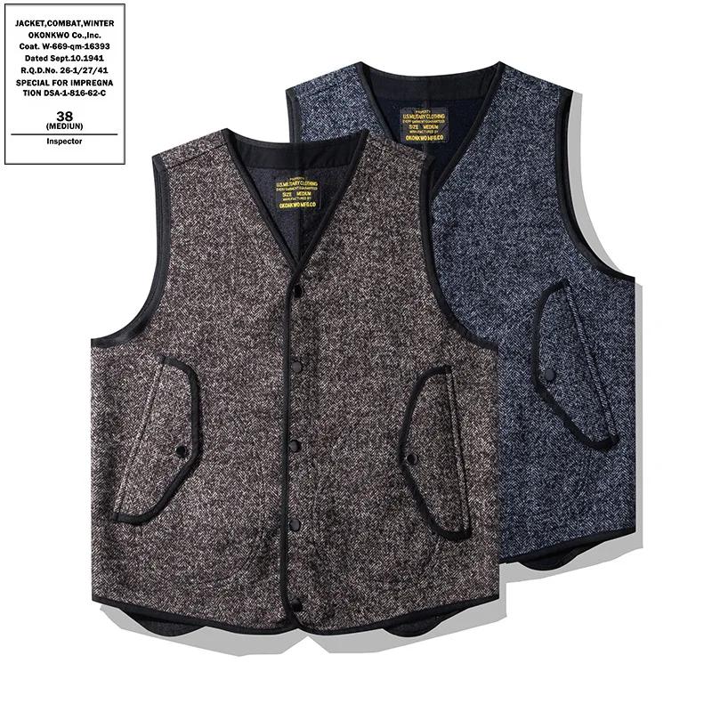 OKONKWO AMEKmp I-Gilet en Peluche Chaud à Col en V, Fleur Grossière Britannique, Voyage en Plein Air