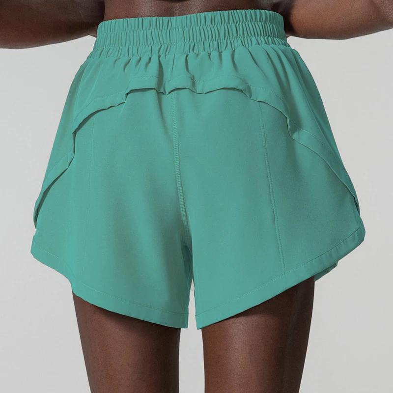 Short de course 2 en 1 pour femme, tissu tissé, poche, gym, yoga, respirant, séchage rapide, entraîn
