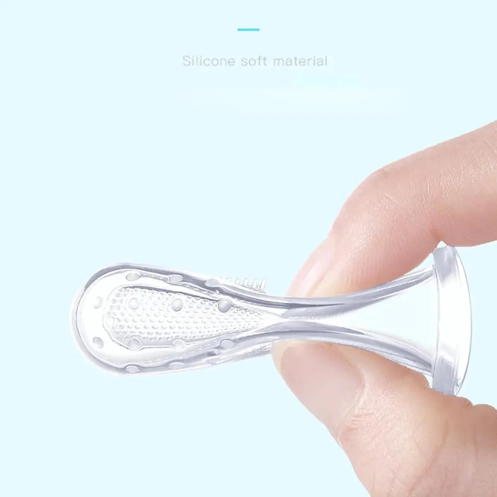 Couverture de doigt en silicone pour bébé, brosse à dents à feuilles caduques, brosse à dents d'entr