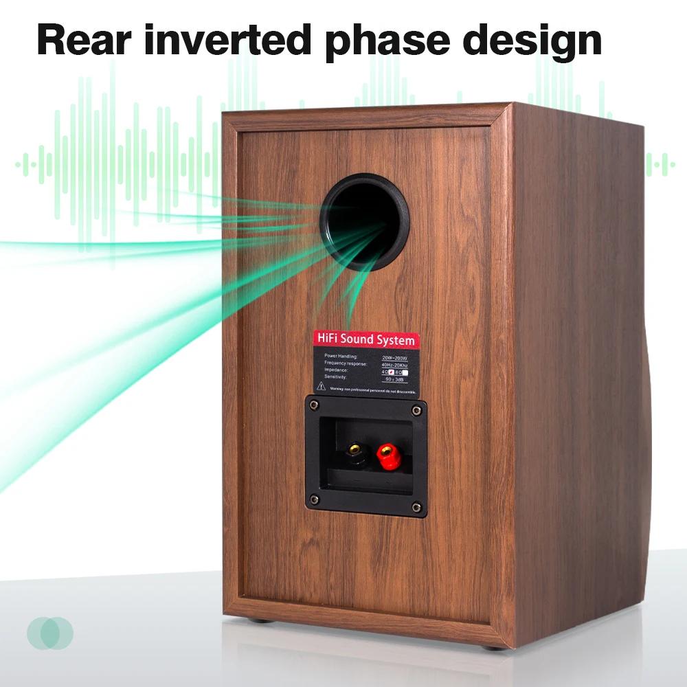Haut-parleur d'étagère de 6.5 pouces, HIFI 20 ~ 200W, passif en bois, moniteur Audio 4Ohm, lecteur d
