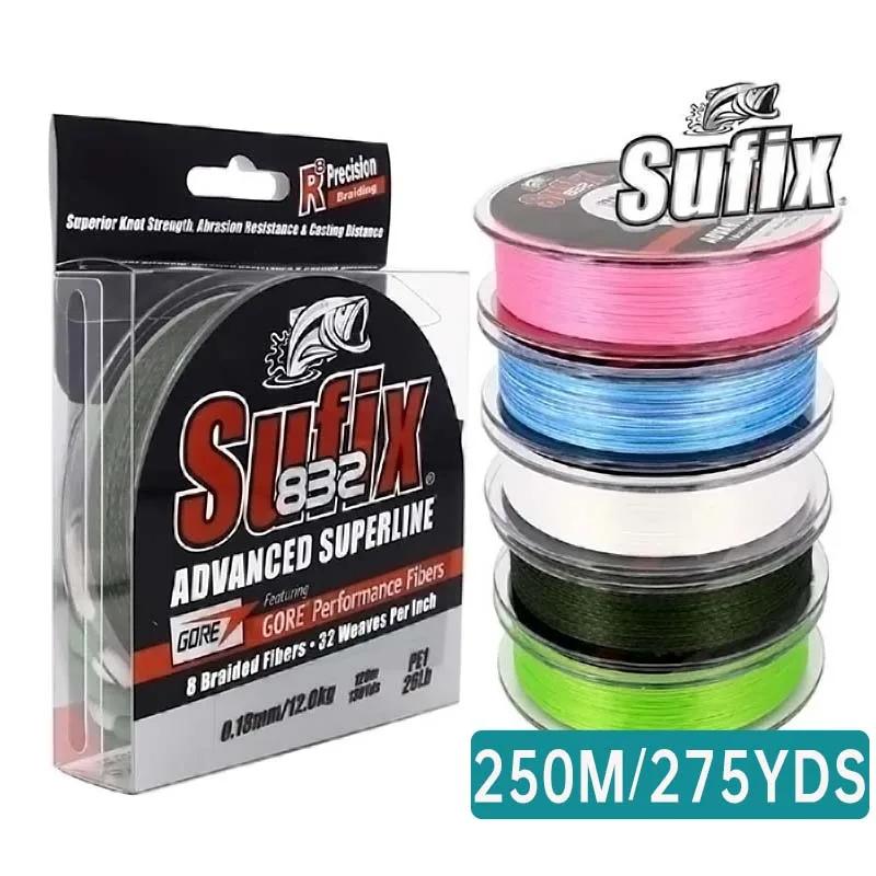 Sufix 832 sufix tresse x8 support ligne de pêche-longueur: 250 m/275 m, taille: 30-86 lb PE Power li