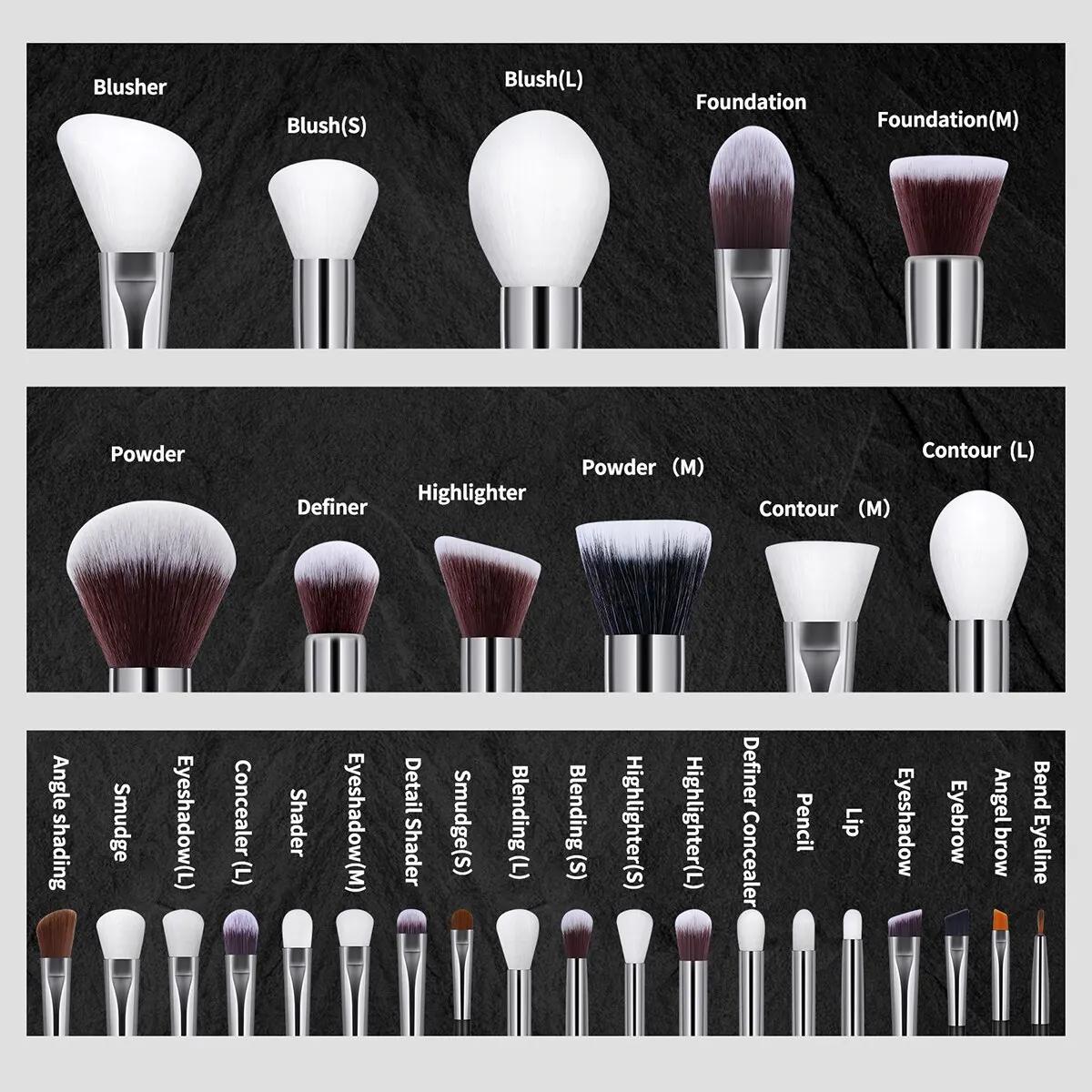 Ensemble de pinceaux de maquillage professionnels, 30 pièces, outils de beauté cosmétiques, fond de