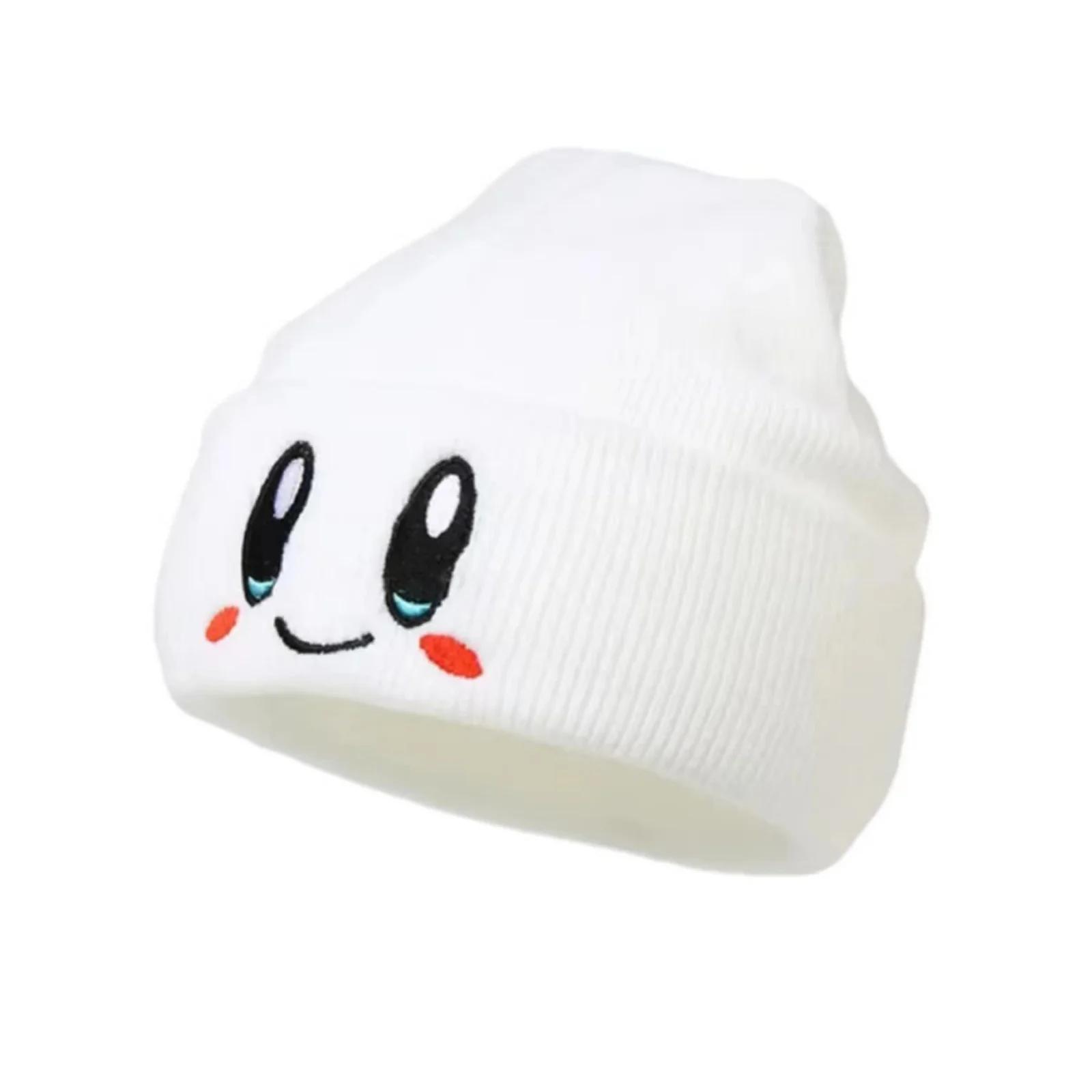 Bonnets élastiques brodés à gros yeux pour femmes, casquettes de crâne tricotées de dessin animé, ch