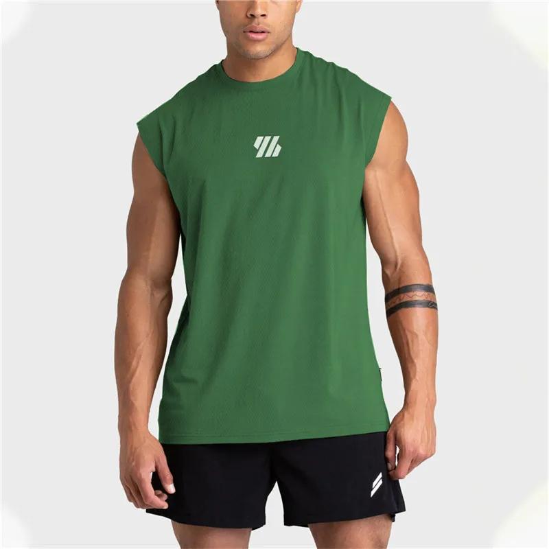2025 été nouveau gilet de sport hommes large épaule sans manches sport débardeur séchage rapide mail