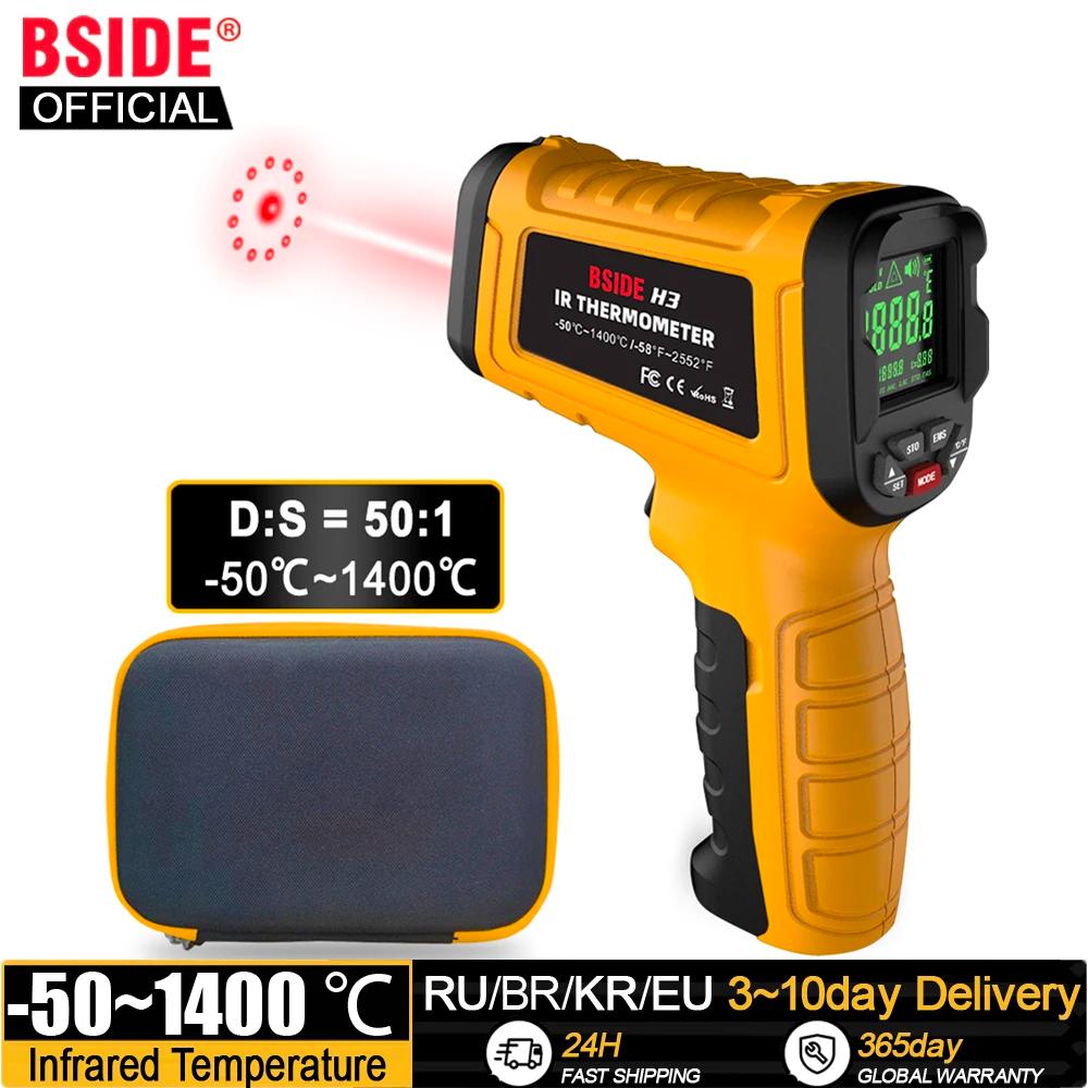 BSIDE -50 ~ 1400C thermomètre infrarouge professionnel 50:1 numérique IR-LCD compteur de température