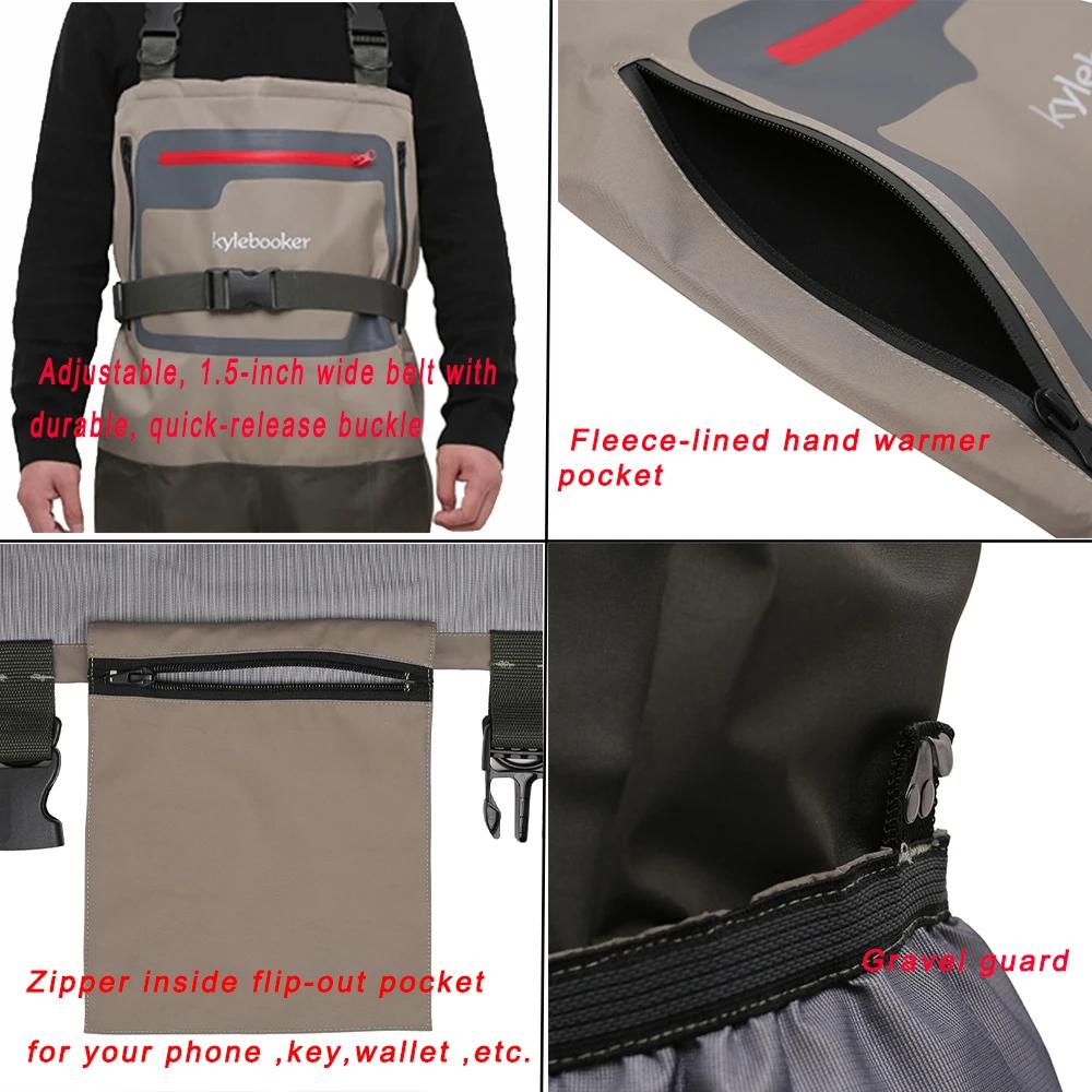 Wader de poitrine léger imperméable respirant pour homme, pêche à la mouche, Wrough Stocking Foot