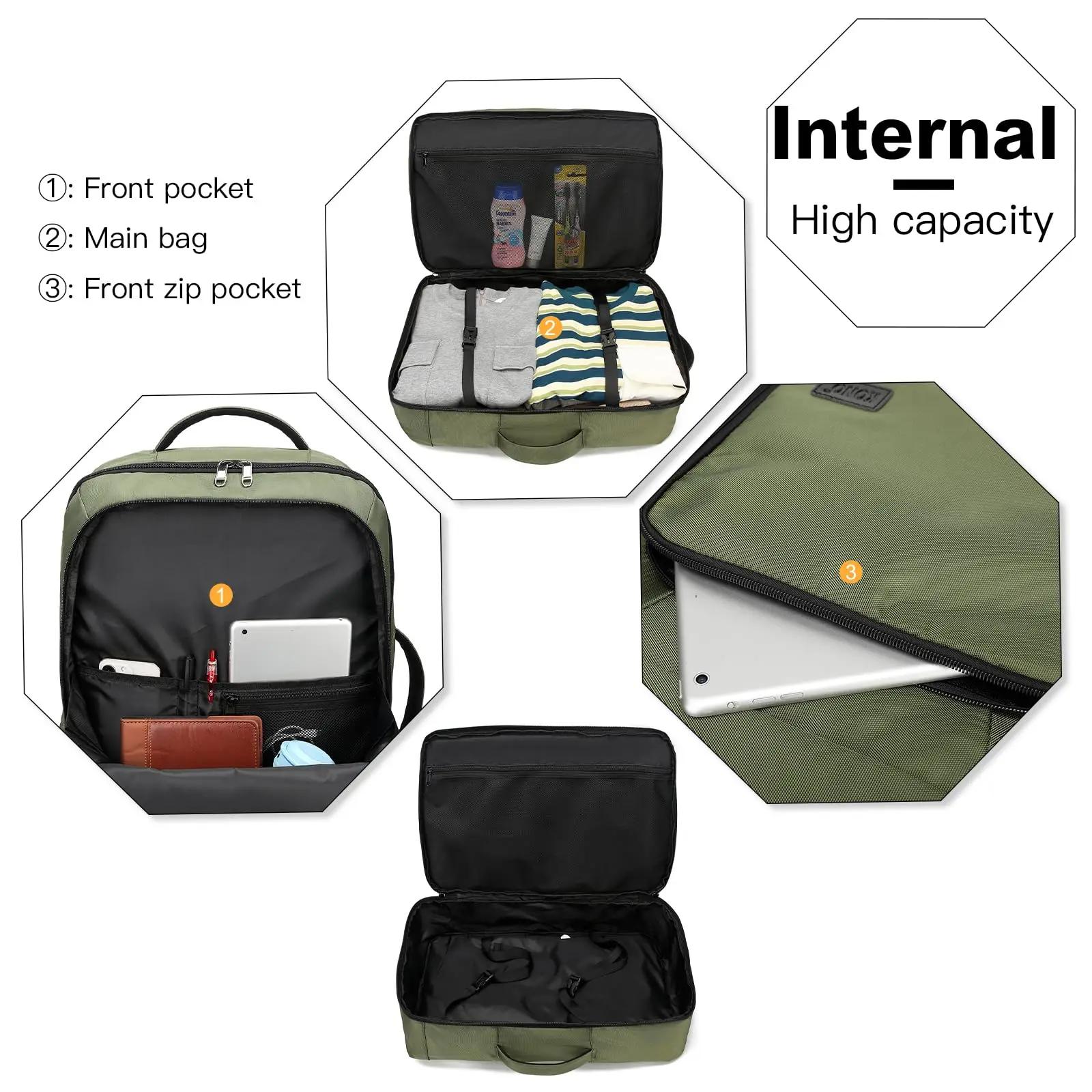 KONO Travel Backpack bagage à main | Imperméable et résistant aux avions | Protège-détons 38L |