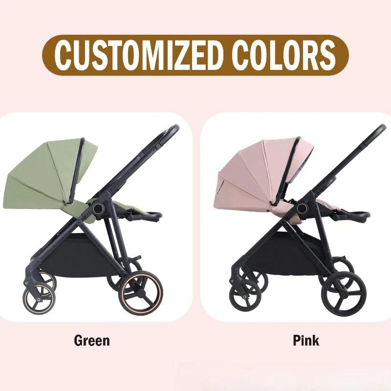 2025 nouvelle poussette bébé C15 légère et facile à plier poussette bébé avec quatre roues absorbant