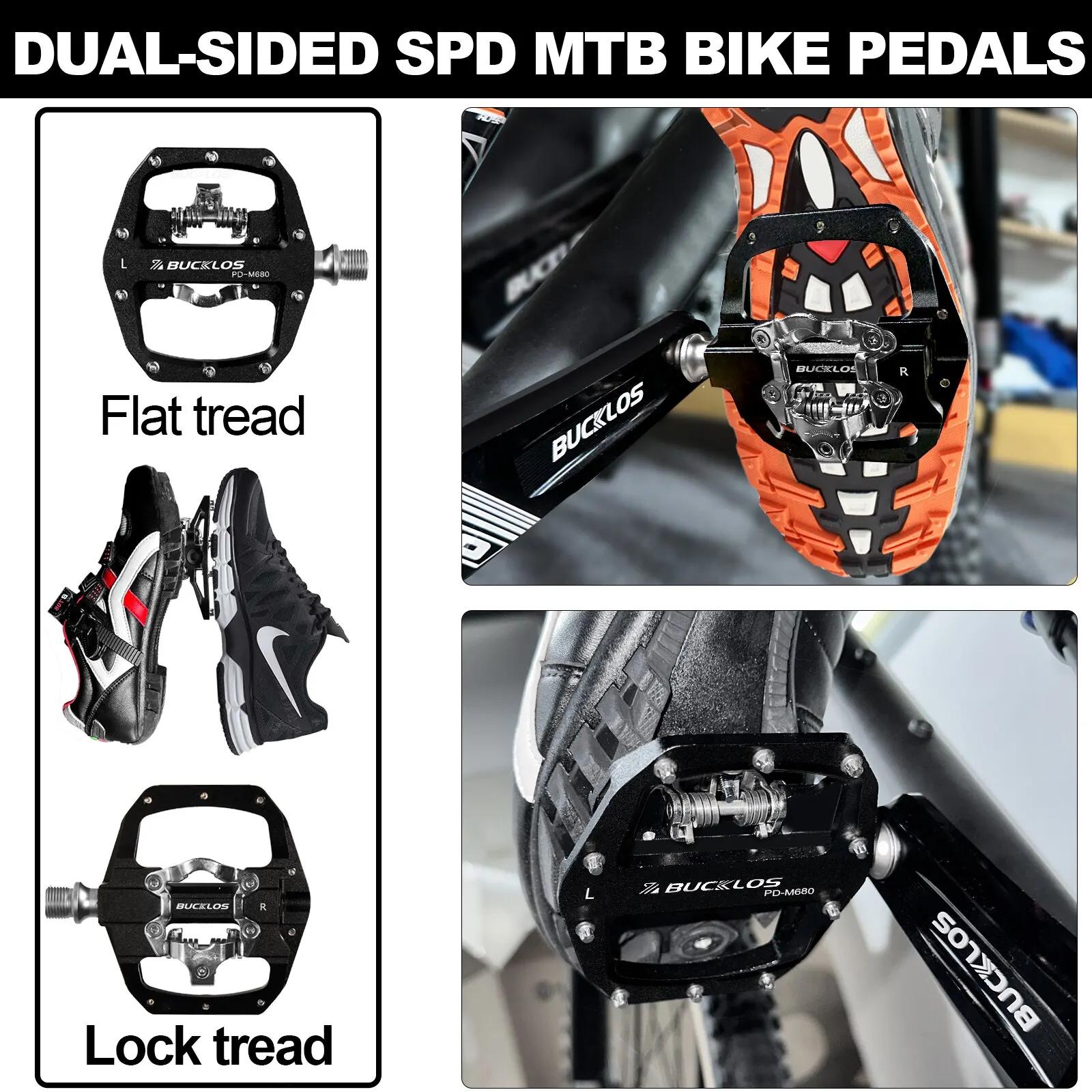BUCKKubMountain Bike Pédales 3 Roulement Scellé PD-M680 les touristes Clipless Flat & Lock Pédale Pé