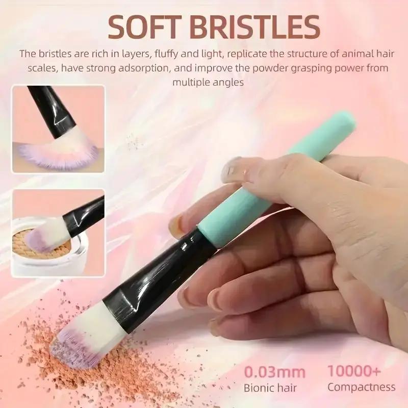 Ensemble de pinceaux de maquillage professionnels, poils synthétiques doux pour fond de teint, fard