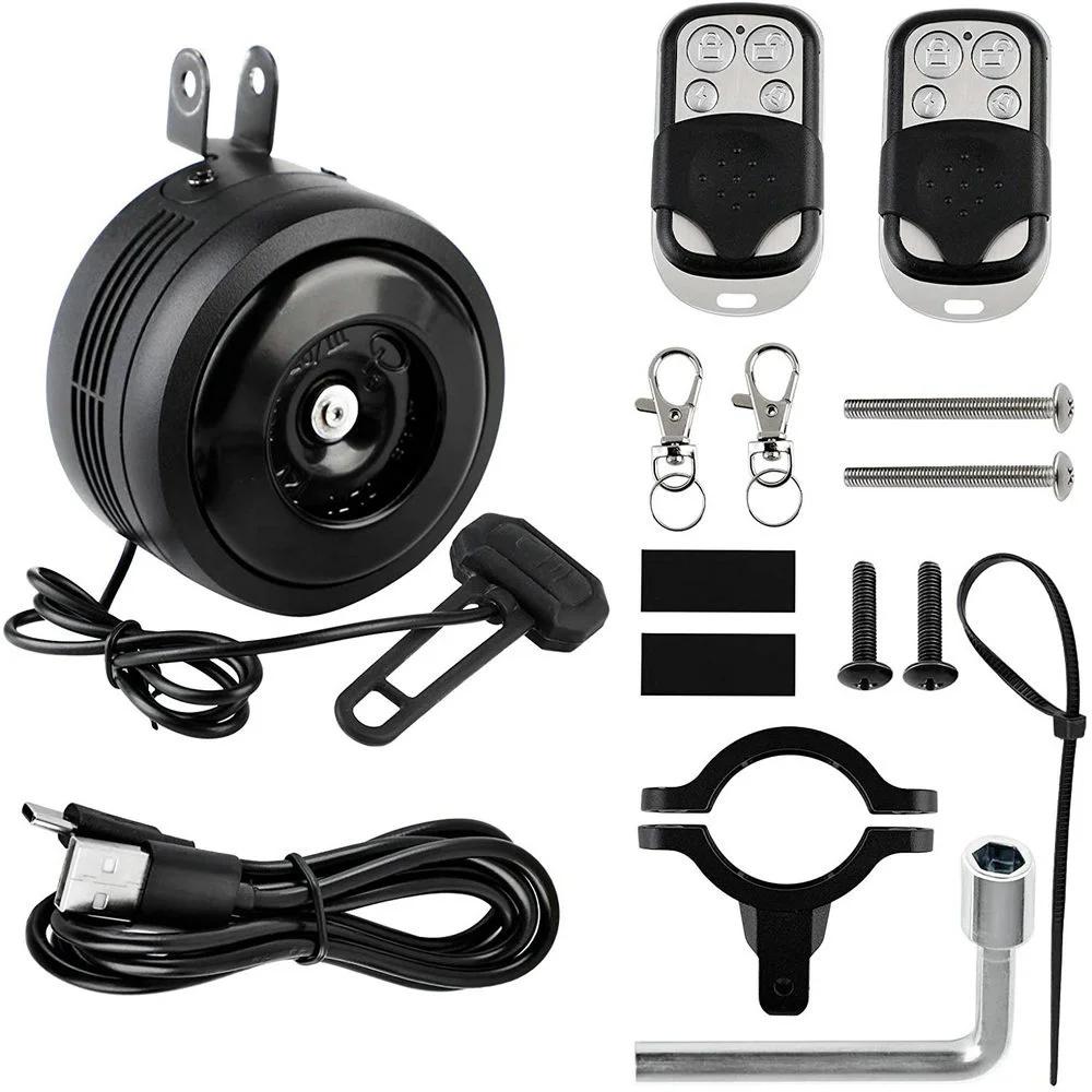 125db USB rechargé vélo cloche électrique moto Scooter vélo électrique klaxon sûr antivol alarme clo